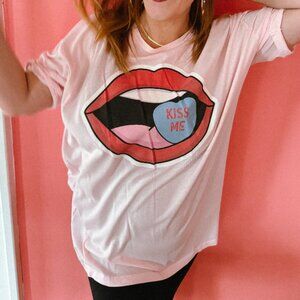 Sweetheart Kiss Me Oversized Tee